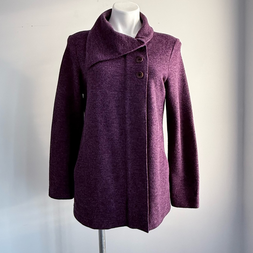 Ibex Pez Coatigan Merino Wool Reese Cardigan Button Up Sweater Jacket M Cabernet - Picture 12 of 16